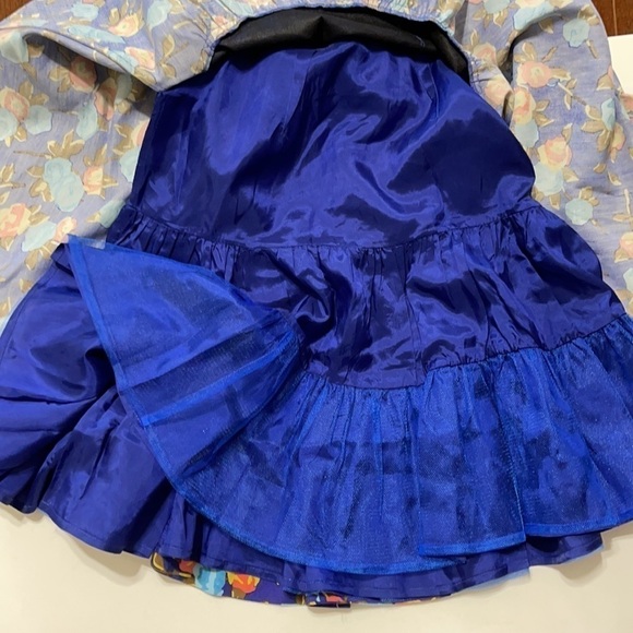 Tracy Reese- Blue & Orange Floral Print Dress - Picture 9 of 14